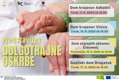 Termini predstavitev Dolgotrajne oskrbe v občini Črnomelj