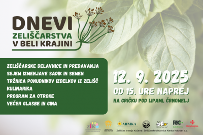 Dnevi zeliščarstva v Beli krajini  - 11. in 12. september 2025