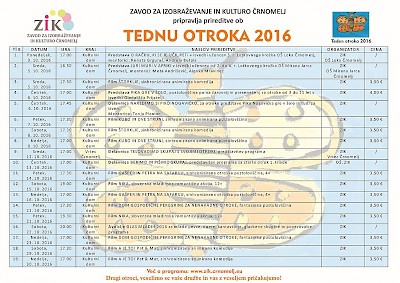 Začenja se Teden otroka 2016