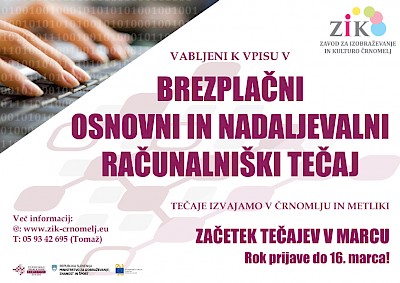 Vpišite se v brezplačne računalniške tečaje