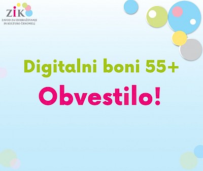 Digitalni boni 55+ - OBVESTILO!